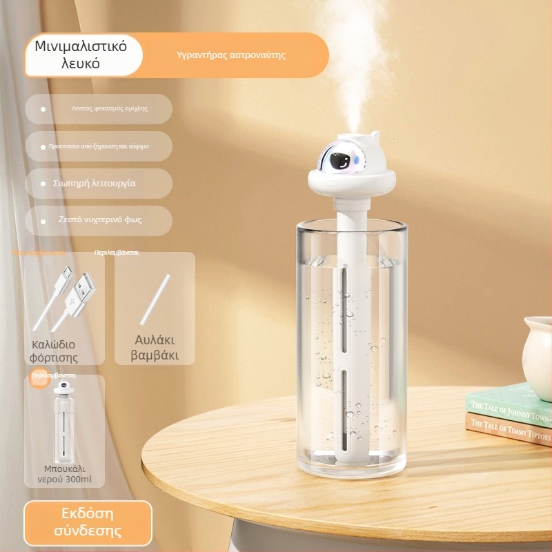 Υγραντήρας οικιακός – ήσυχος επιτραπέζιος, 21–30 τ.μ., δεξαμενή 1,0–2,5 L, 1 έξοδος ομίχλης, θόρυβος 36–45 dB, τροφοδοσία USB / μπαταρία / ενσωματωμένη τροφοδοσία