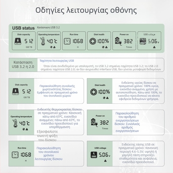 Εξωτερική θήκη SATA 2,5 ιντσών με USB-C 3.2 Gen1, 5 Gbps, έως 8 TB, PC+ABS