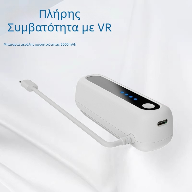 Μπαταρία VR για Meta Quest 2/3/3S και Pico 4 Ultra – 5000mAh USB-C φορητός power bank για VR ακουστικά (Plug & Play, Προστασία από υπερφόρτιση, Φορητός σχεδιασμός)