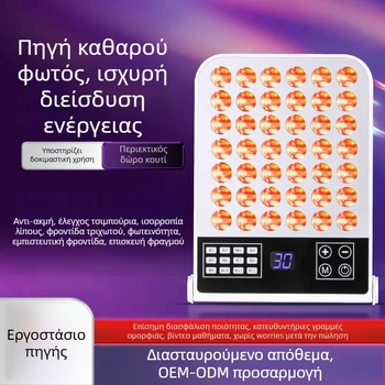 HAOSHIDA Συσκευή Ομορφιάς LED Φωτονθεραπείας για την Αναζωογόνηση Δέρματος – Κόκκινο και Μπλε Φως, Αρνητικά Ιόντα (IPX2 Αδιάβροχο; Οικιακή Χρήση)