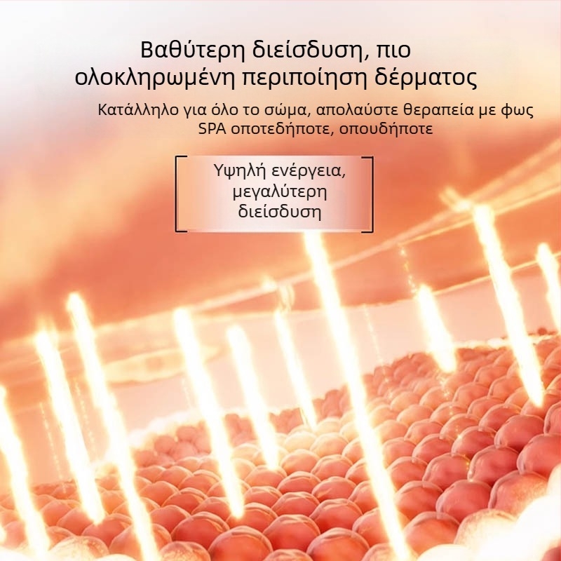 HAOSHIDA Συσκευή Ομορφιάς LED Φωτονθεραπείας για την Αναζωογόνηση Δέρματος – Κόκκινο και Μπλε Φως, Αρνητικά Ιόντα (IPX2 Αδιάβροχο; Οικιακή Χρήση)