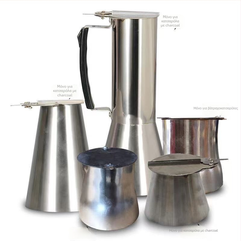 Καπάκι ελέγχου θερμοκρασίας για χύτρα με κάρβουνο, ανοξείδωτος χάλυβας, χωρητικότητα 2.1–4 L, μη ηλεκτρικό