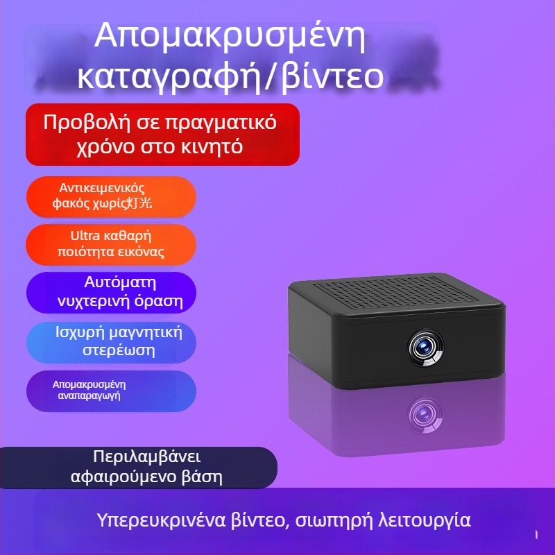 Μίνι Wi‑Fi κάμερα οικιακής παρακολούθησης, 1080P, ευρυγώνιος φακός, TF κάρτα, νυχτερινή όραση, ανίχνευση κίνησης με ειδοποιήσεις