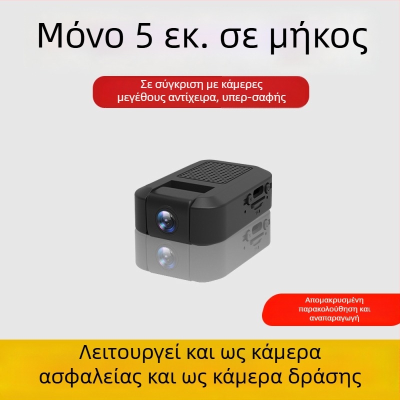 Μίνι Wi‑Fi κάμερα οικιακής παρακολούθησης, 1080P, ευρυγώνιος φακός, TF κάρτα, νυχτερινή όραση, ανίχνευση κίνησης με ειδοποιήσεις