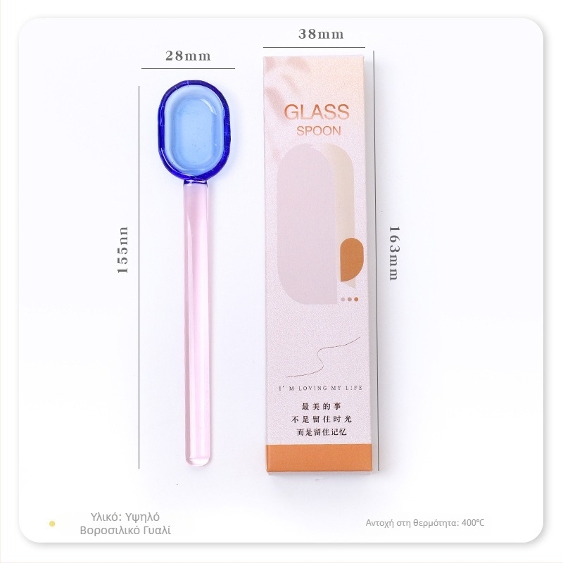 Γυάλινο κουτάλι επιδορπίου | Μάρκα: Miss Jiang | Εκτύπωση λογοτύπου: Ναι | Διαμόρφωση: Ναι | Ιδιωτική ετικέτα με άδεια: Ναι