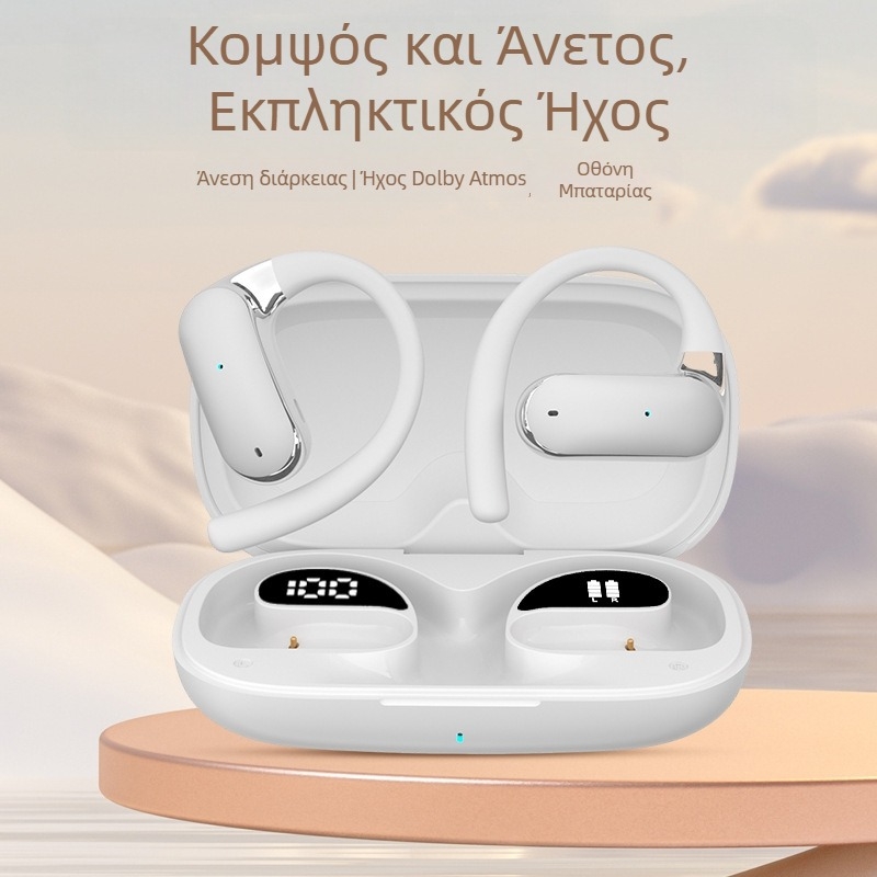 YYK-Q65 Ασύρματα ακουστικά Bluetooth με αθλητικό κράτημα του αυτιού, εμβέλεια 10 μ, έλεγχος αφής, PC+ABS, 86 g