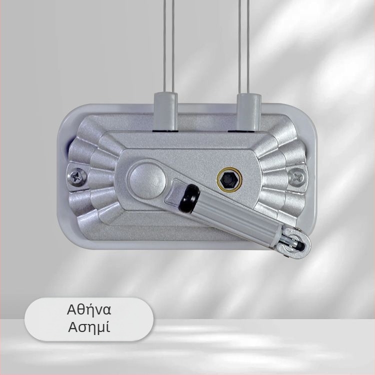 Συσκευή απλώματος ρούχων με διπλό πόλο, χειροκίνητος μηχανισμός ανύψωσης, κράμα αλουμινίου, εσωτερικός ανυψωτής