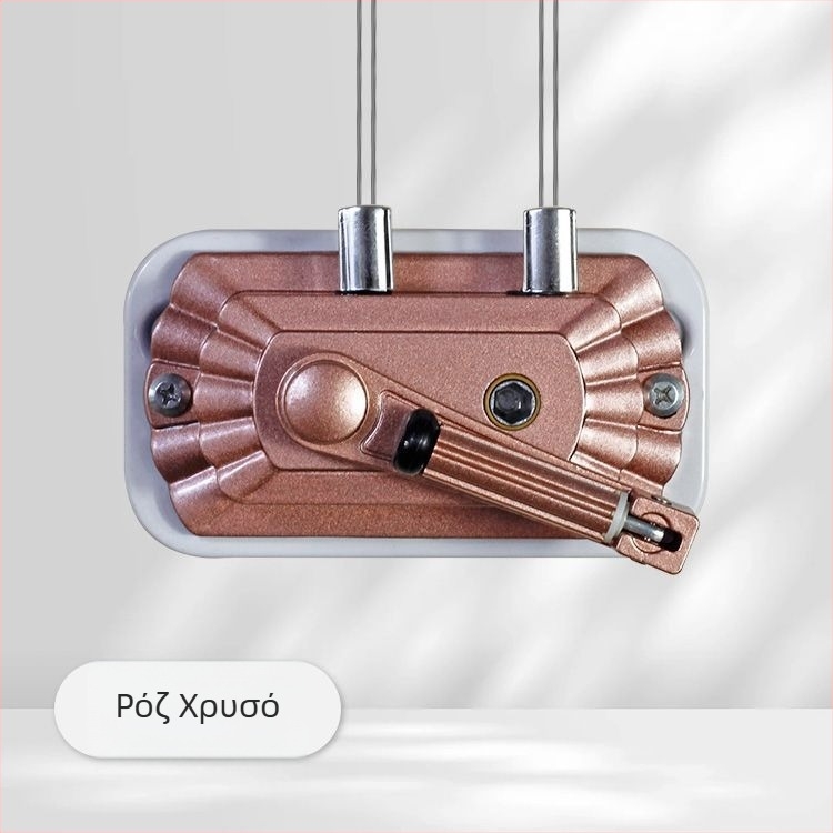 Συσκευή απλώματος ρούχων με διπλό πόλο, χειροκίνητος μηχανισμός ανύψωσης, κράμα αλουμινίου, εσωτερικός ανυψωτής