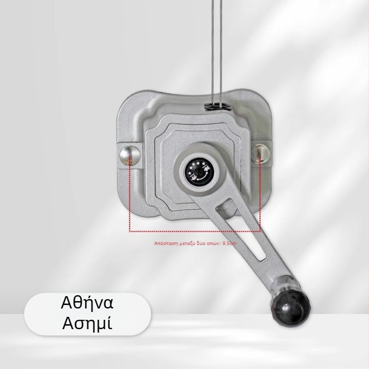 Συσκευή απλώματος ρούχων με διπλό πόλο, χειροκίνητος μηχανισμός ανύψωσης, κράμα αλουμινίου, εσωτερικός ανυψωτής