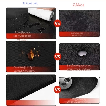 Εξωτερικός αντιπυρικός μάτ για BBQ με μόνωση από σιλικόνη και ίνες γυαλιού για πυρές