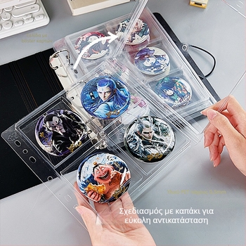 Διάφανη ακρυλική επιτραπέζια θήκη-μπίντερ για σήματα, προστασία από σκόνη, μεγάλη χωρητικότητα, PP κάλυμμα, στυλ με ελεύθερες σελίδες, 1 εσωτερική σελίδα