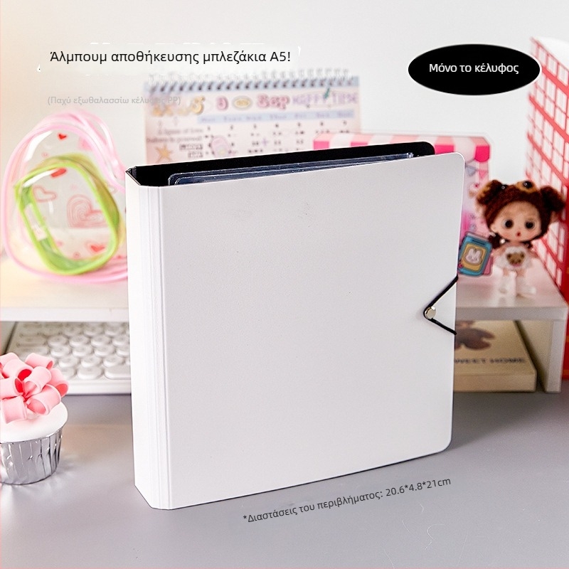 Διάφανη ακρυλική επιτραπέζια θήκη-μπίντερ για σήματα, προστασία από σκόνη, μεγάλη χωρητικότητα, PP κάλυμμα, στυλ με ελεύθερες σελίδες, 1 εσωτερική σελίδα