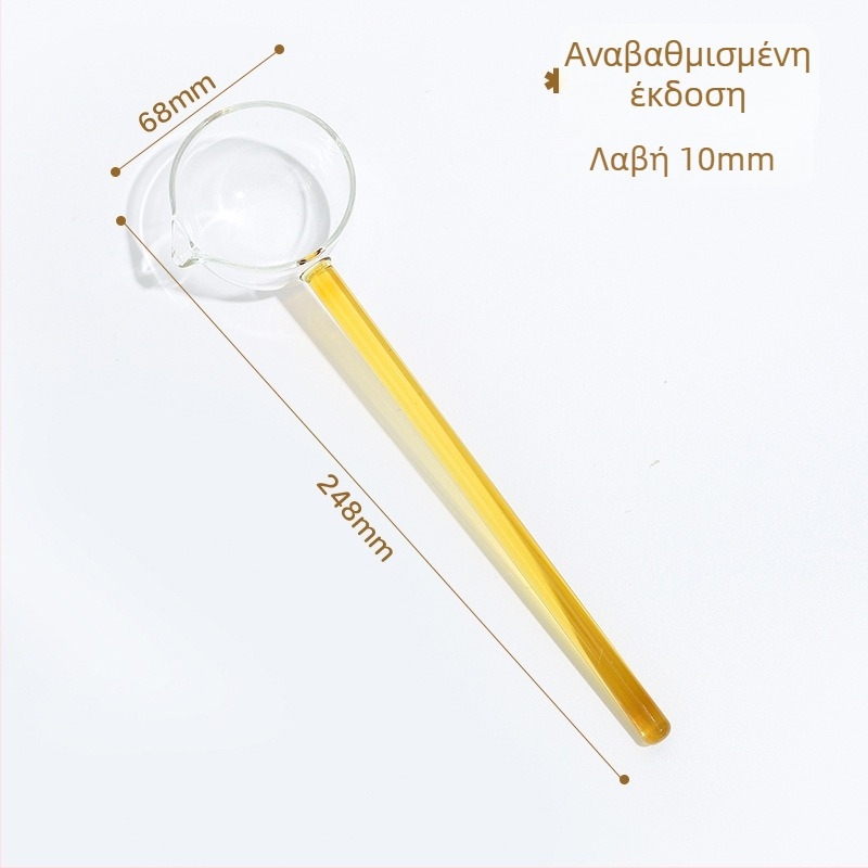 Γυάλινο κουτάλι με μακριά λαβή και μυτερή άκρη – θερμοανθεκτικό κουτάλι κουζίνας για μαγείρεμα, βράσιμο και καρυκεύσεις