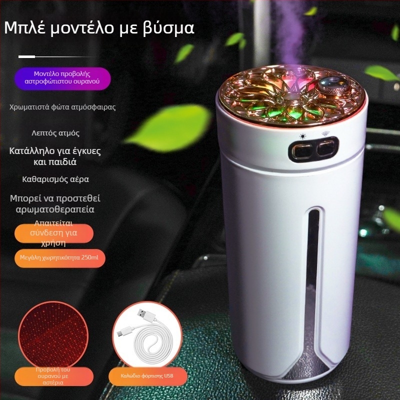 Αυτοκινητικός υγραντήρας και ψεκαστής αρώματος, ABS υλικό, τροφοδοσία 5V, ισχύς 2W, καθολική συμβατότητα, κάλυψη έως 10 m²