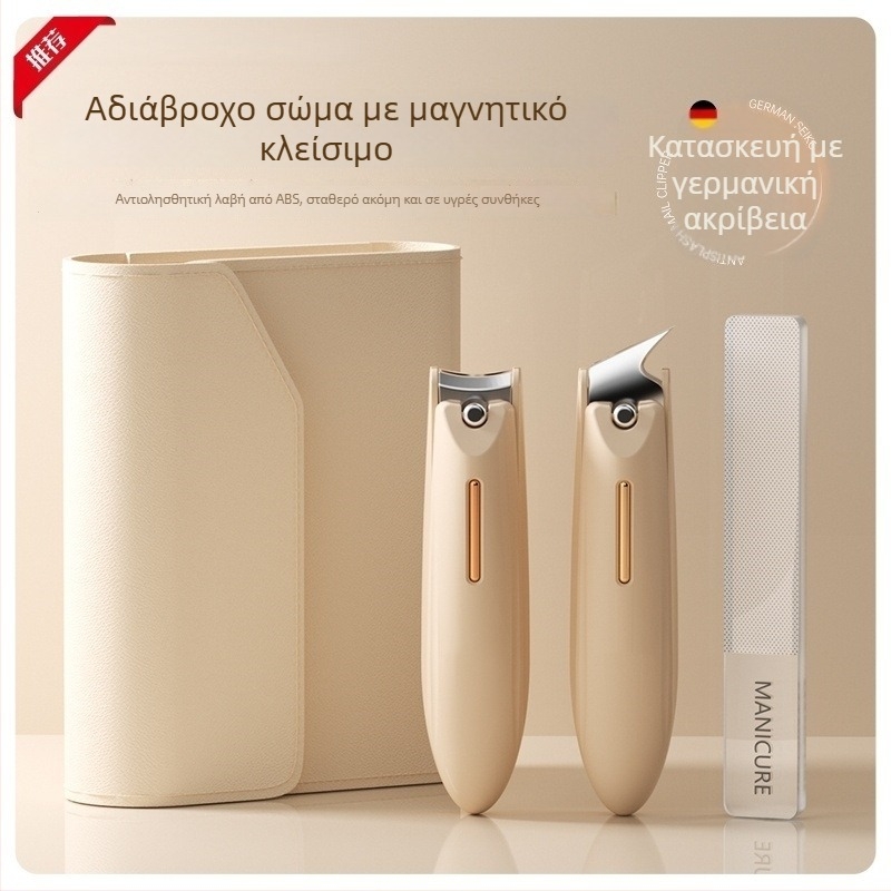 Σετ κοπτών νυχιών για μανικιούρ με αντι-εκτόξευση, επίπεδο στόμιο και κεκλιμένο άνοιγμα, κατασκευή από πλαστικό και ανθρακούχο χάλυβα