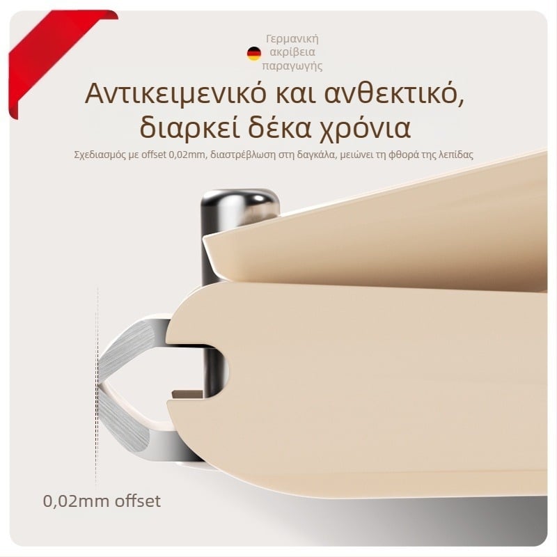 Σετ κοπτών νυχιών για μανικιούρ με αντι-εκτόξευση, επίπεδο στόμιο και κεκλιμένο άνοιγμα, κατασκευή από πλαστικό και ανθρακούχο χάλυβα