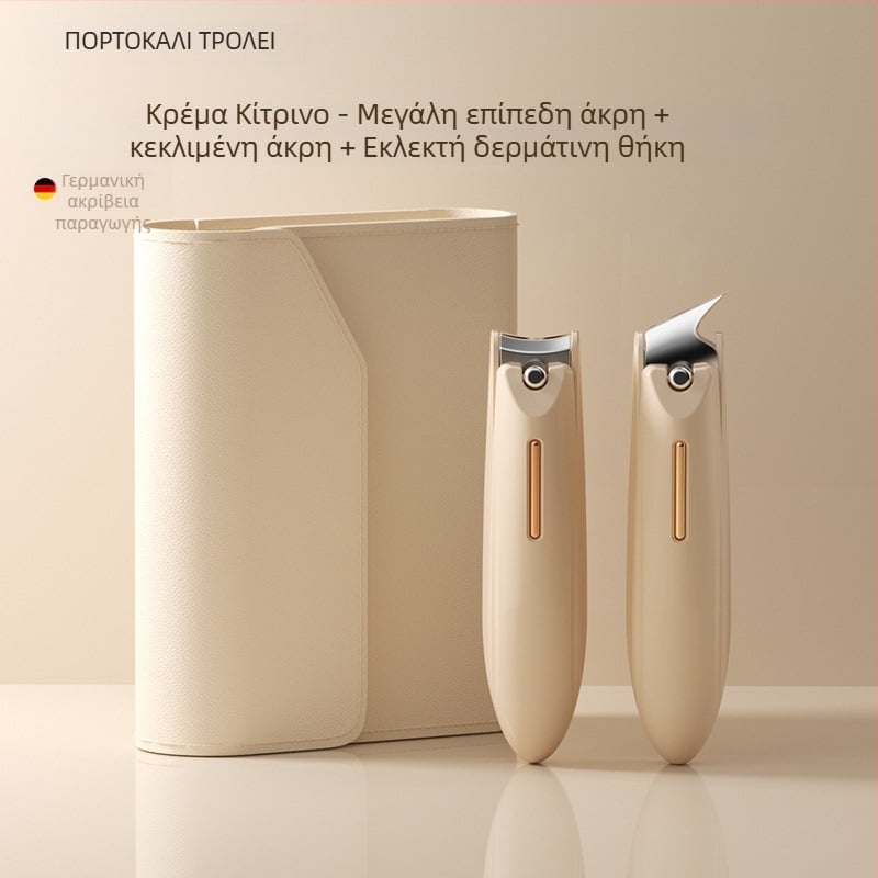 Σετ κοπτών νυχιών για μανικιούρ με αντι-εκτόξευση, επίπεδο στόμιο και κεκλιμένο άνοιγμα, κατασκευή από πλαστικό και ανθρακούχο χάλυβα