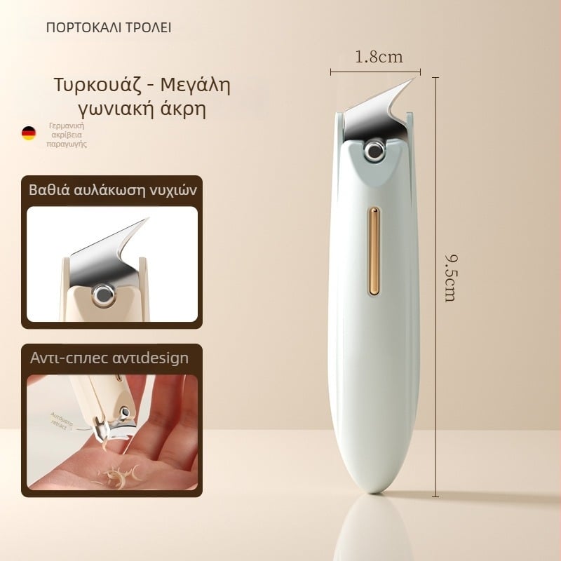 Σετ κοπτών νυχιών για μανικιούρ με αντι-εκτόξευση, επίπεδο στόμιο και κεκλιμένο άνοιγμα, κατασκευή από πλαστικό και ανθρακούχο χάλυβα