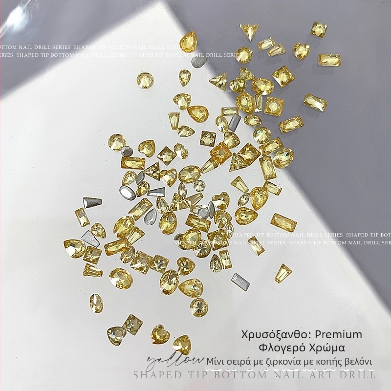 Διακοσμητικά νυχιών με ζιρκόν: κοπή Marquise, σχέδιο δάκρυου, μίνι πολύχρωμοι ζιρκόν κρύσταλλοι