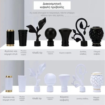 Στήριγμα ράβδου κουρτίνας Nordic-Roman | Υλικό: κράμα ψευδάργύρου | Σύγχρονο μινιμαλιστικό στυλ | Συμβατός με μονή ή διπλή ράγα | Πλάγια επάνω στερέωση