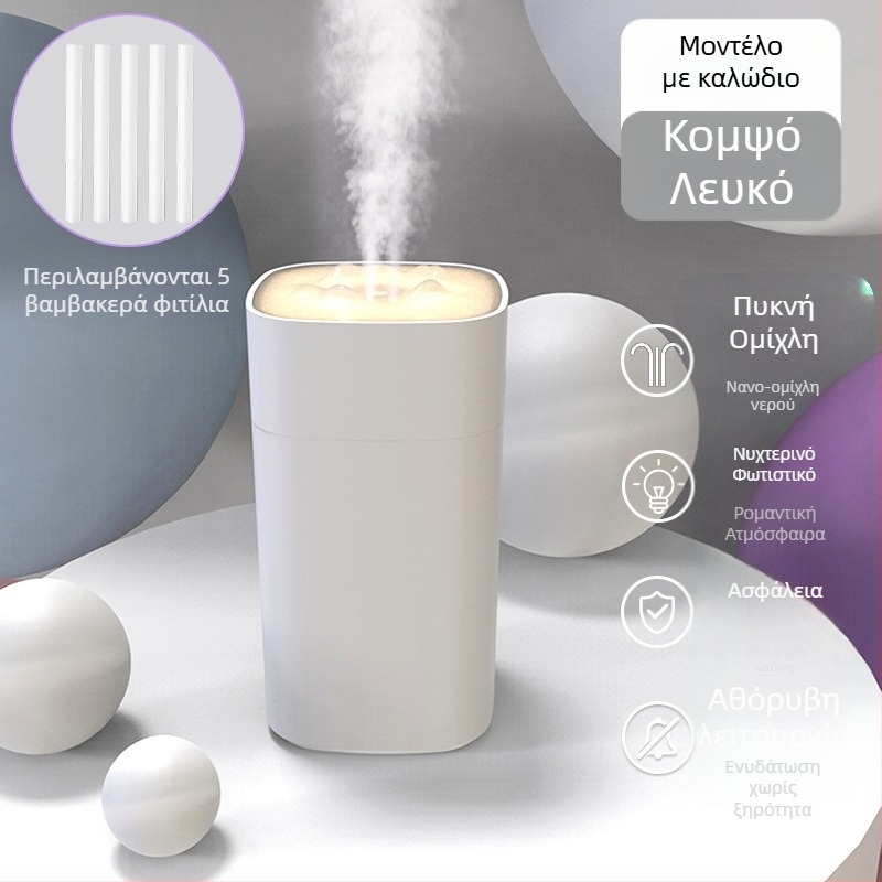 Συμπαγής υγραντήρας επιτραπέζιος για υπνοδωμάτιο, κατάλληλος για μωρά και εγκύους, φοιτητικές εστίες