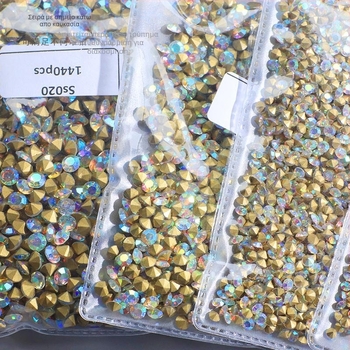 Κρύσταλλοι για νύχια – Servant A, σειρά Princess, γυάλινα και στρας, μοτίβα σταγόνες νερού και αστέρια, στυλ light luxury