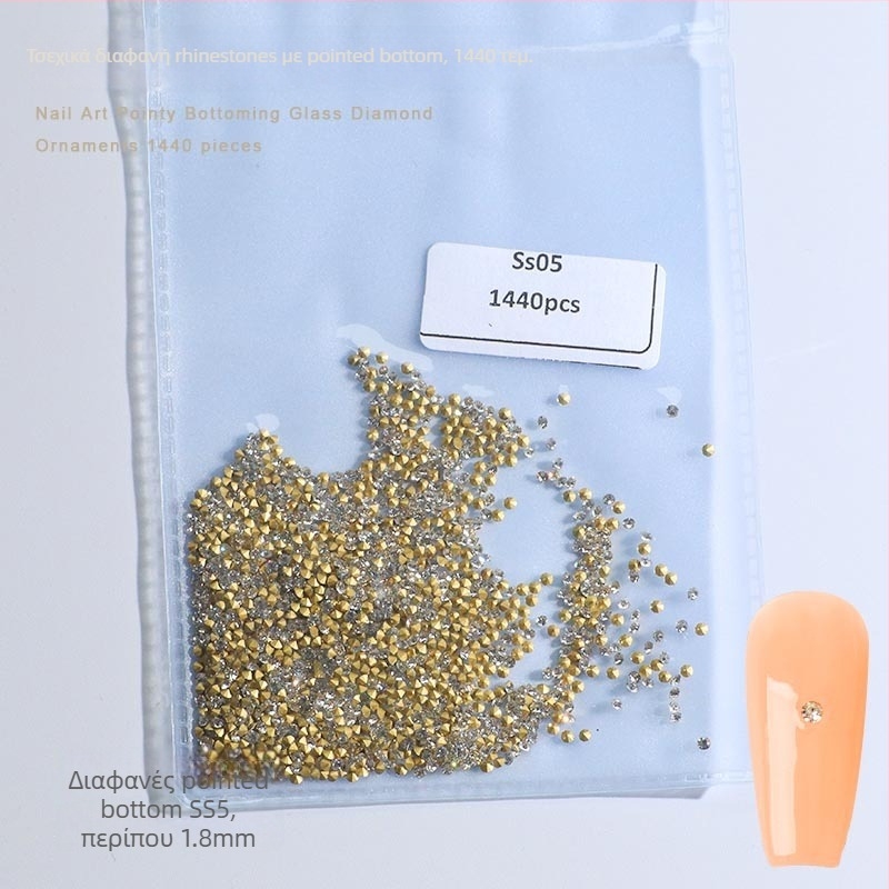 Κρύσταλλοι για νύχια – Servant A, σειρά Princess, γυάλινα και στρας, μοτίβα σταγόνες νερού και αστέρια, στυλ light luxury