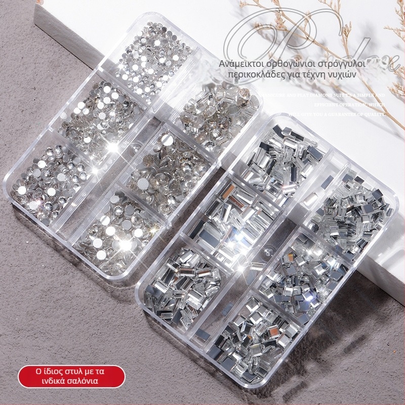 Κρύσταλλα διακόσμησης νυχιών Poshman, Princess Series, Flat Bottom Drill, Bow & Butterfly Pattern, Sweet Style