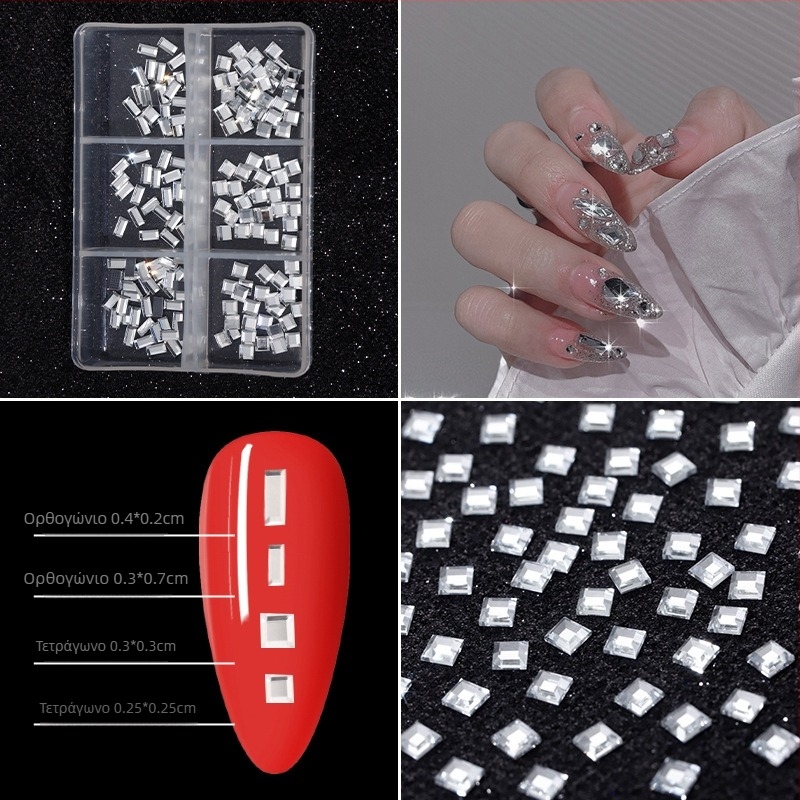 Κρύσταλλα διακόσμησης νυχιών Poshman, Princess Series, Flat Bottom Drill, Bow & Butterfly Pattern, Sweet Style