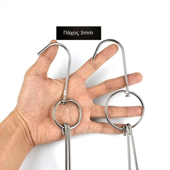 Ανοξείδωτες σούβλες για μπάρμπεκιου με ασύμμετρο σχεδιασμό και διπλά γάντζια, μάρκα Rongyang