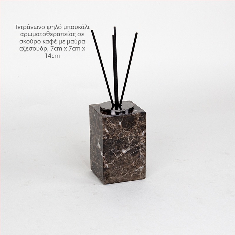 Έξι τεμάχια σετ μπάνιου από μάρμαρο με διακοσμητικό δίσκο, δυνατότητα προσαρμογής και εκτύπωσης λογότυπου