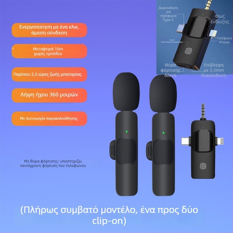 Κλιπ-μικρόφωνο με πέτο – δυναμική κεφαλή, εξουδετέρωση θορύβου, μοντέλο K35, SNR ≥70 dB, με δυνατότητα εναλλαγής κατευθύνσεων