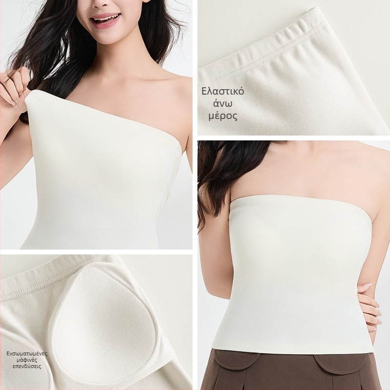 Θερμαινόμενο bustier χωρίς τιράντες για νυφικό – Slim Fit, ultra-short top (≤40 cm), μονόχρωμο, ύφασμα από σπάντεξ με 30–50% ακρυλικό