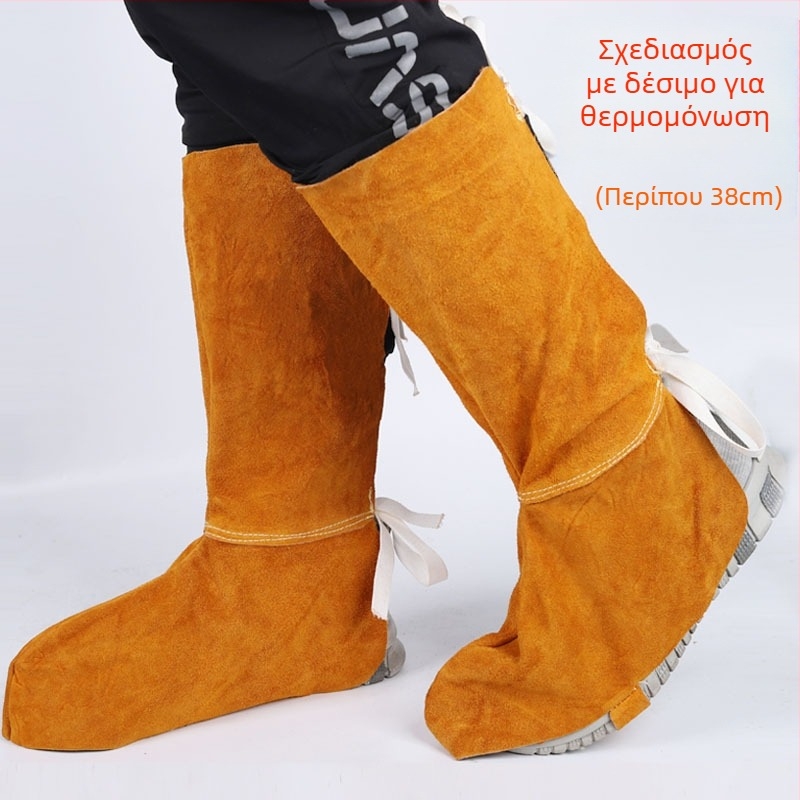 Traffic Light δερμάτινος προστατευτής ποδιού με σόλα PVC — προστασία κατά τη συγκόλληση