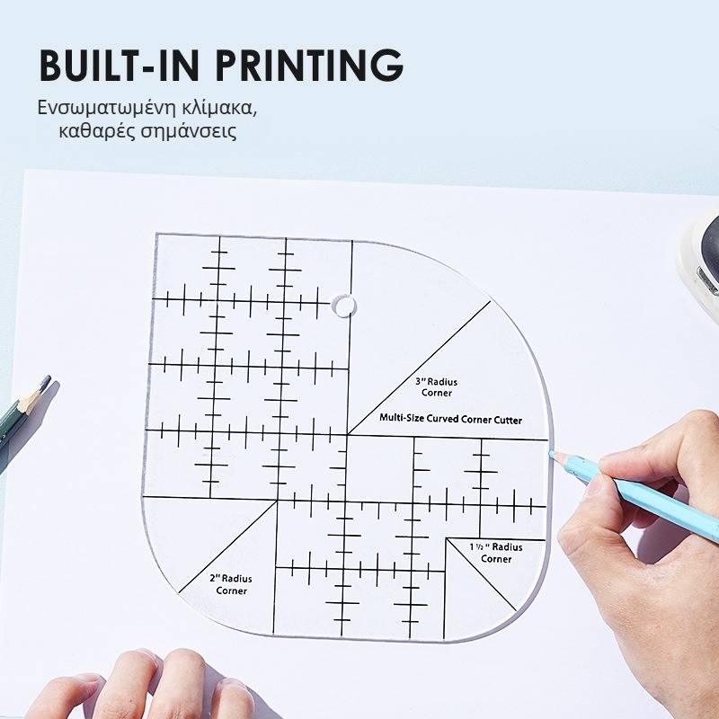 Ακρυλικός πολυλειτουργικός χάρακας ραφτικής για patchwork με εργαλείο κοπής με τροχό, DIY ειδικά διαμορφωμένος, μοντέλο A6