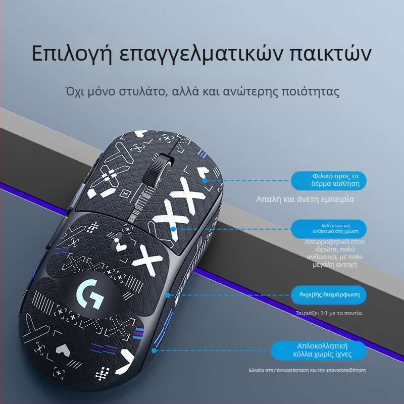 GPW1/2 γενιάς ποντικιού παιχνιδιών – αντιολισθητικό, ανθεκτικό στον ιδρώτα, άνετη αφή, αποσπώμενη κόλλα 3M