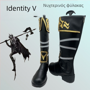 Cosplay μποτάκια, στρογγυλή μύτη, microfiber επάνω, σόλα από καουτσούκ, ψηλός κορμός, φερμουάρ