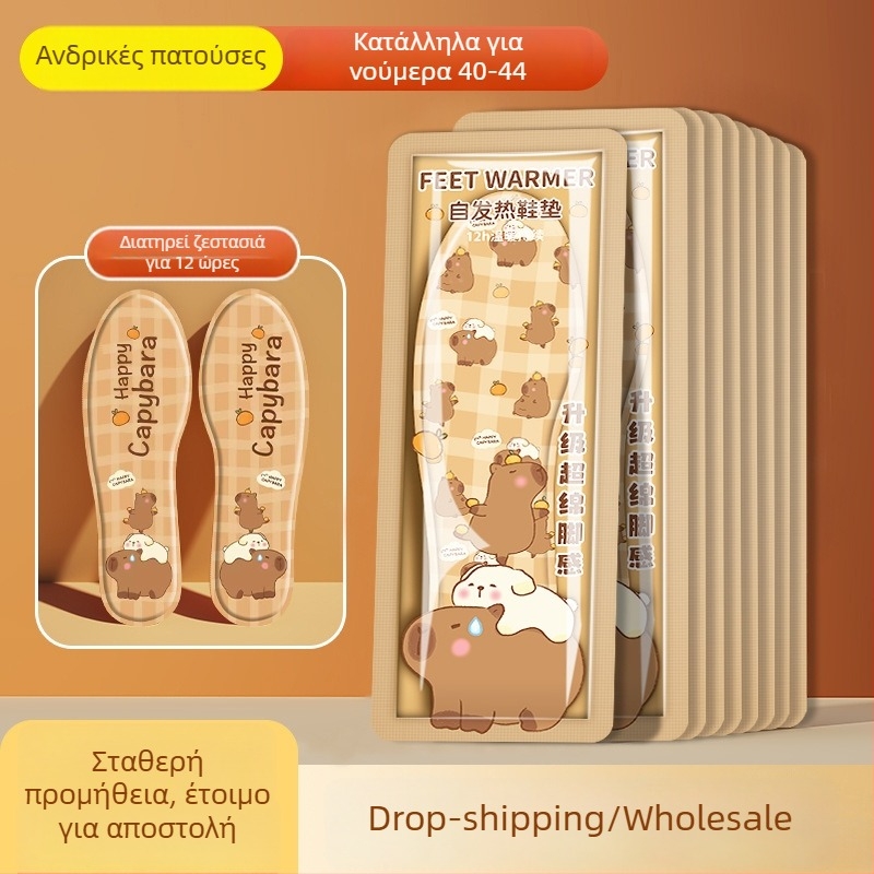 Αποσπώμενες θερμαινόμενες πάτοι παπουτσιών, unisex για ενήλικες, ολόκληρος πάτος, μη υφαντό ύφασμα