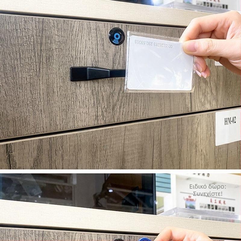 Κλειδαριά συρταριού/ντουλαπιού, χωρίς οπές, αυτόνομη εγκατάσταση, κρυφή έξυπνη κλειδαριά με πρόσβαση καρτας, κράμα ψευδάργυρου, μοντέλο 1, στυλ Νέος Κινέζικος Στυλ