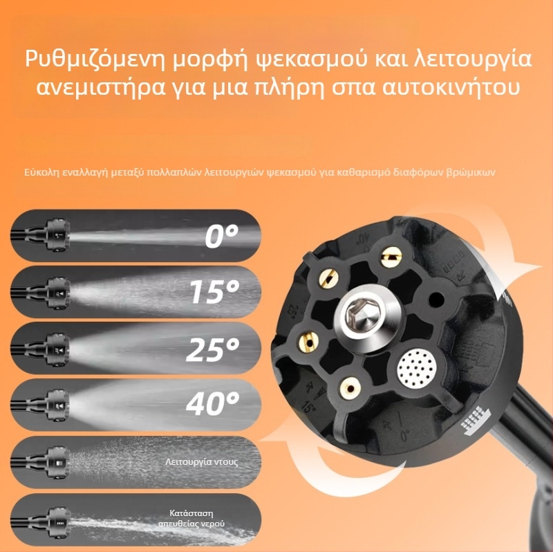 LIUHA Lh0201 Ασύρματο Φορητό Πιστόλι Νερού Υψηλής Πίεσης με Μπαταρία Λιθίου, 21V, 15 bar, Μακρύ Σωληνάκι Εξόδου 3 m