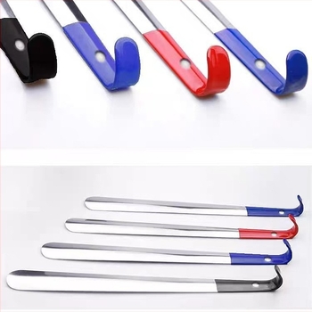 Ανοξείδωτο εργαλείο για παπούτσια με μαλακή λαβή από καουτσούκ και καμπύλο γάντζο, γυαλισμένη επιφάνεια, χρήση όλο το χρόνο