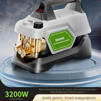 Jiepusen AMG πιεση-ρυθμιζόμενο πλυντήριο αυτοκινήτων για οικιακή χρήση, φορητός υψηλής πίεσης καθαριστής, κινητήρας με χαλκού πυρήνα, 1800 W ονομαστική / 3200 W κορύφωση, 220 V, 100 bar, 12 L/min