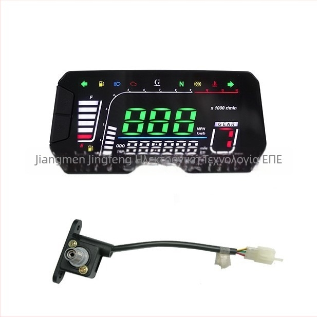 Τροποποιημένος πίνακας οργάνων μοτοσικλέτας με τάση, επίπεδο λαδιού, στροφές και LED οθόνη χιλιομέτρων (Μάρκα: JG; Μοντέλο: Γενική τροποποίηση; Συμβατά μοντέλα: Γενική τροποποίηση; Επεξεργασία και προσαρμογή: Όχι)