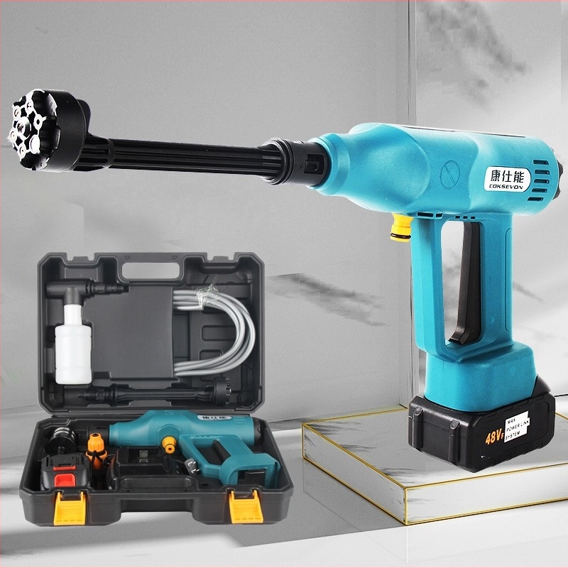Ασύρματος brushless κινητήρας αυτοκινήτου πλυστικό με μπαταρία λιθίου, επαναφορτιζόμενο, πιστόλι νερού υψηλής πίεσης, φορητός (21V, 50)