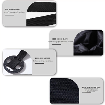 Μαξιλάρι πίσω καθίσματος αυτοκινήτου για σκύλους — Oxford ύφασμα, πλενόμενο, εύκολη εγκατάσταση, εσωτερικό οχήματος