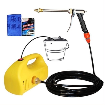 Ασύρματος αυτοκινητικός φορητός πλυστήρας υψηλής πίεσης με κεφαλή από χαλκό, μπαταρία λιθίου, τροφοδοσία από αναπτήρα αυτοκινήτου, 4-8 L/min, Shiao