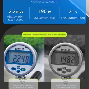 Xicheng Ασύρματο πιστόλι πλυσίματος αυτοκινήτων υψηλής πίεσης, φορητή συσκευή καθαρισμού με μπαταρία λιθίου, επαναφορτιζόμενη για ηλεκτρικά οχήματα