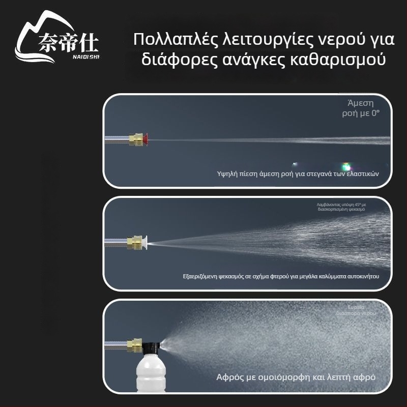 Χειροποίητη φορητή συσκευή πλυσίματος αυτοκινήτου με υψηλή πίεση νερού, 80W, τροφοδοσία από αναπτήρα αυτοκινήτου, εξαρτήματα από καθαρό χαλκό, ροή 4–8 L/min