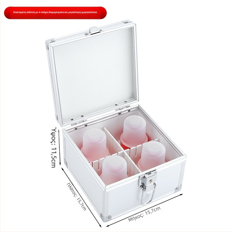 Αλουμινένιο κλειδωτό κουτί σφραγίδων με χειρολαβή – αποθήκευση επίσημων και τραπεζικών σφραγίδων