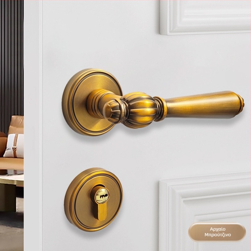 Κλειδαριά πόρτας με διαχωρισμένο μηχανισμό, κράμα αλουμινίου, ήσυχη λειτουργία, για πόρτες υπνοδωματίου, με κλειδί